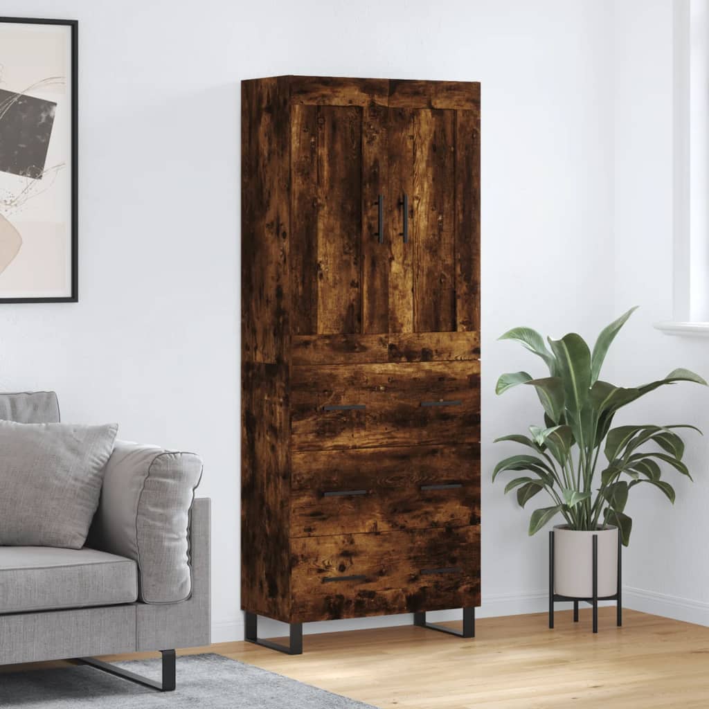 Highboard Smoked Oak 69.5x34x180 cm Engineered Wood