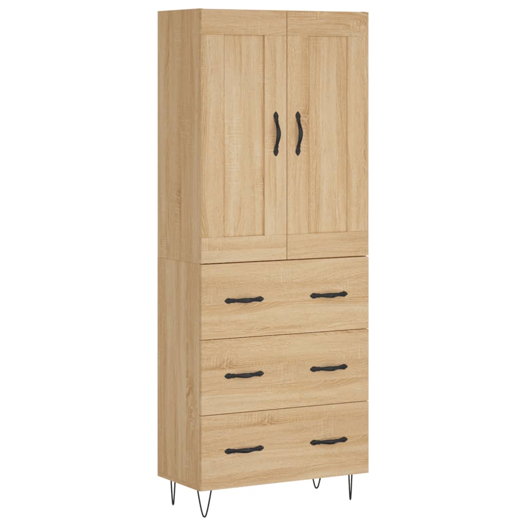 Highboard Sonoma Oak 69.5x34x180 cm Engineered Wood