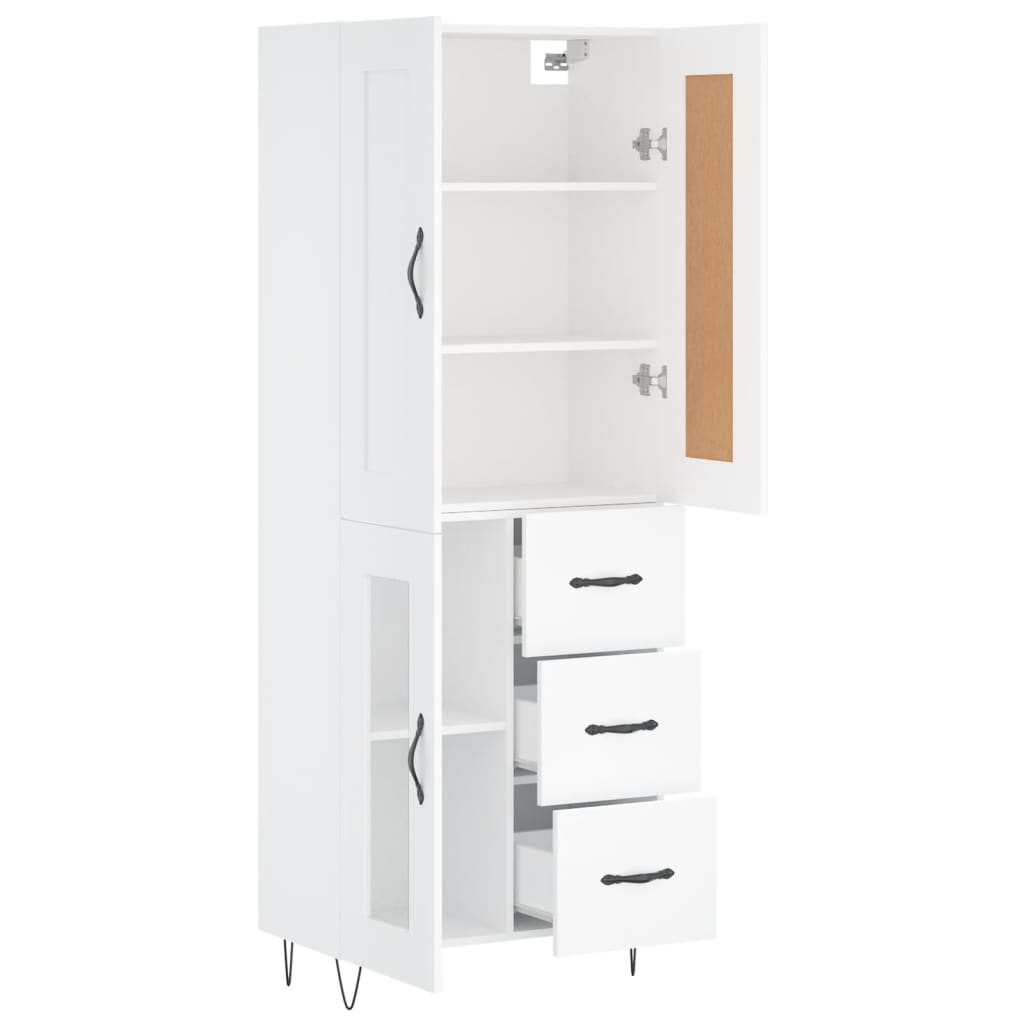 Highboard White 69.5x34x180 cm Engineered Wood