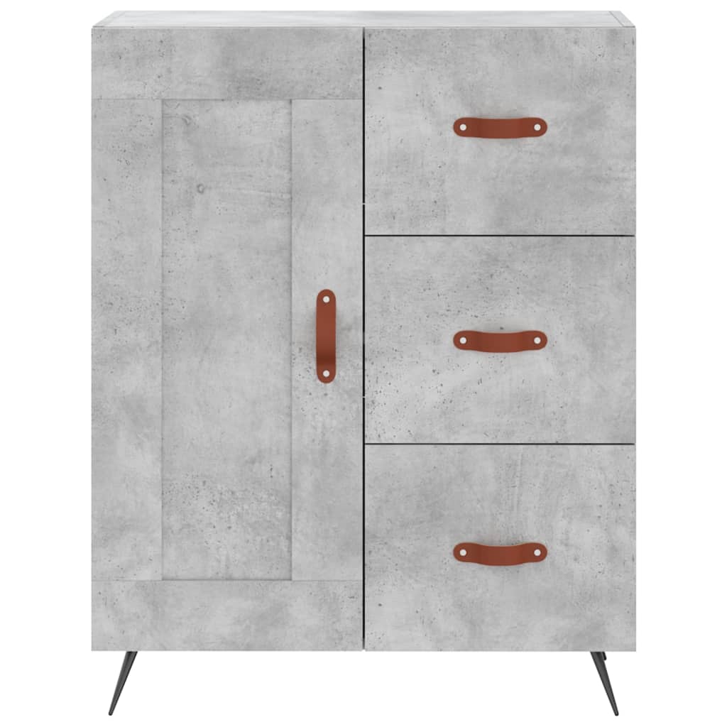 Highboard Concrete Grey 69.5x34x180 cm Engineered Wood