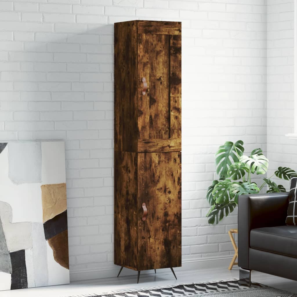 Highboard Smoked Oak 34.5x34x180 cm Engineered Wood