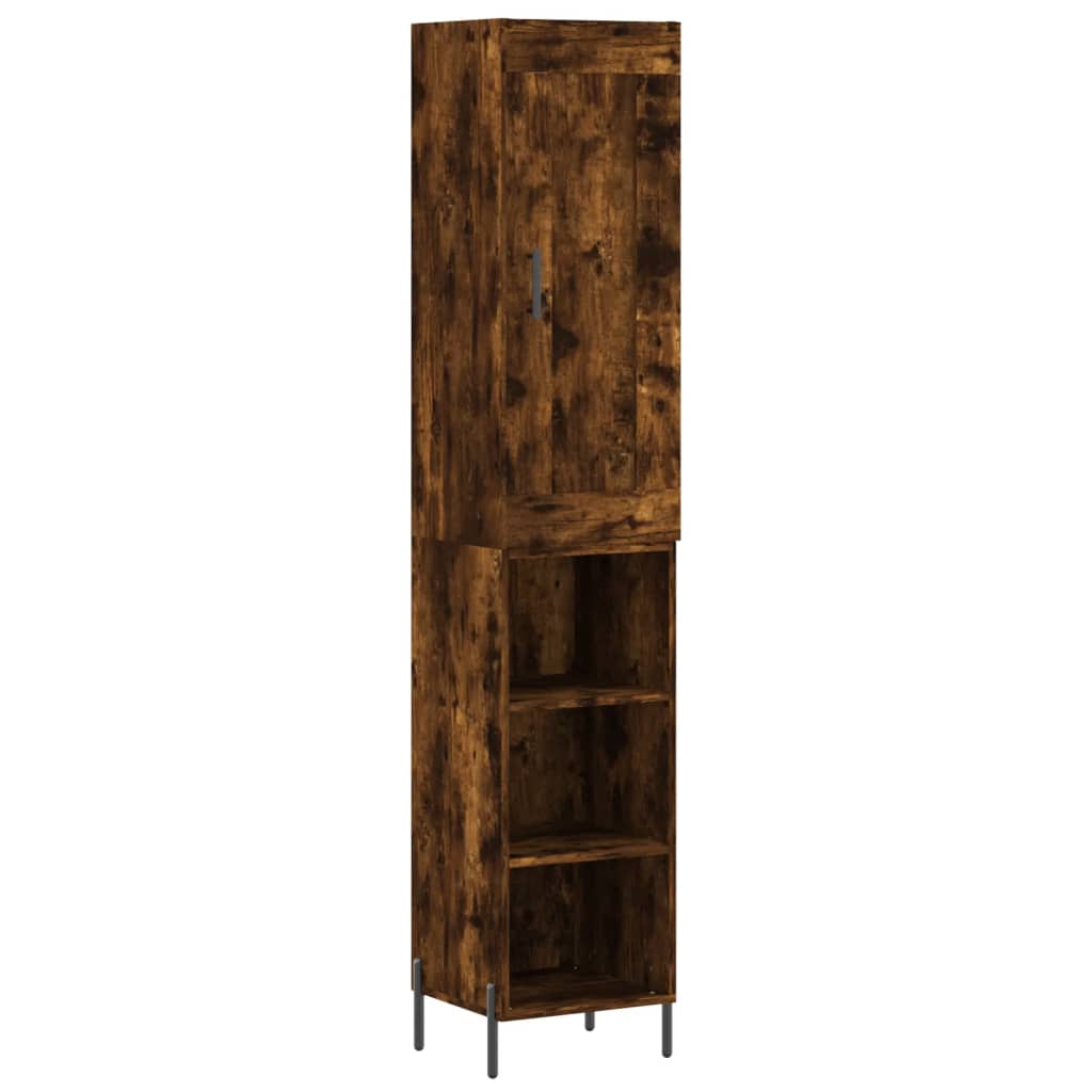 Highboard Smoked Oak 34.5x34x180 cm Engineered Wood