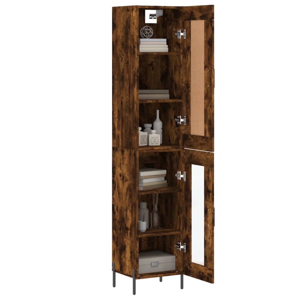 Highboard Smoked Oak 34.5x34x180 cm Engineered Wood