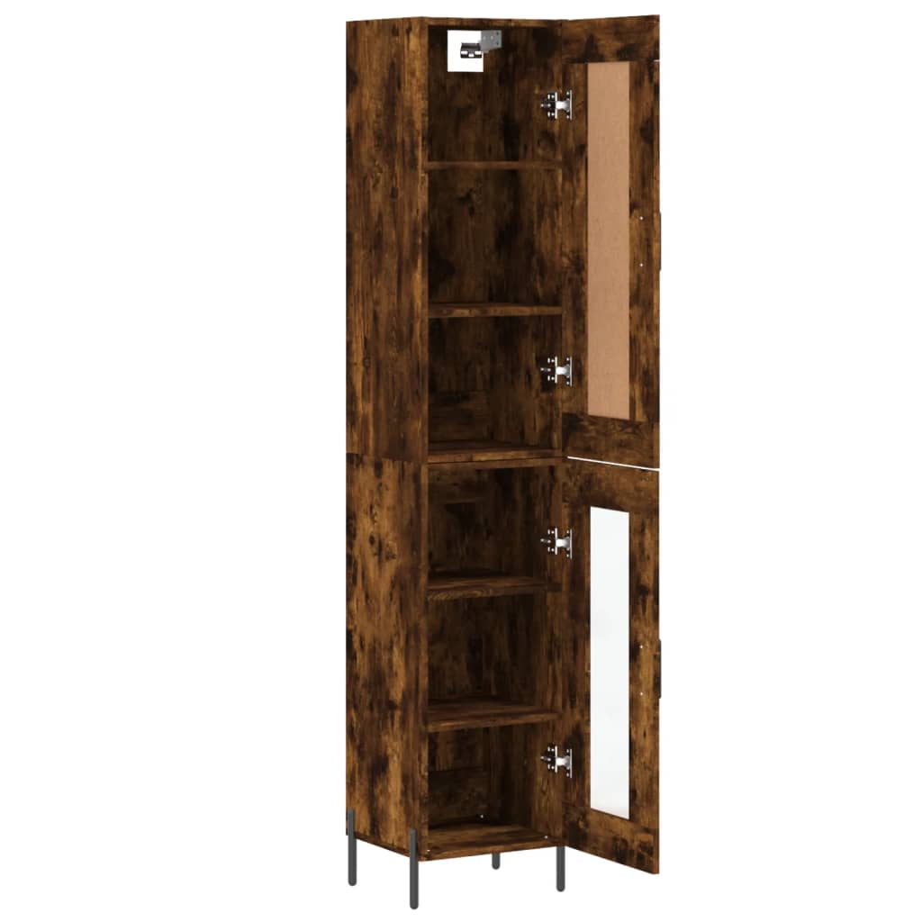 Highboard Smoked Oak 34.5x34x180 cm Engineered Wood