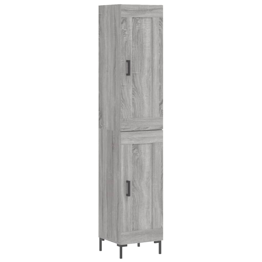 Highboard Grey Sonoma 34.5x34x180 cm Engineered Wood