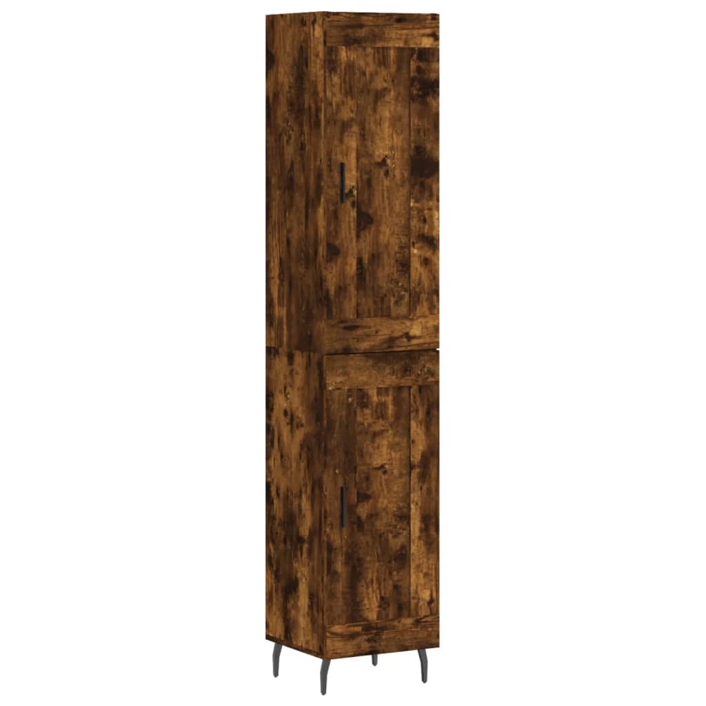 Highboard Smoked Oak 34.5x34x180 cm Engineered Wood