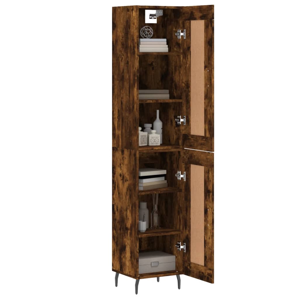 Highboard Smoked Oak 34.5x34x180 cm Engineered Wood