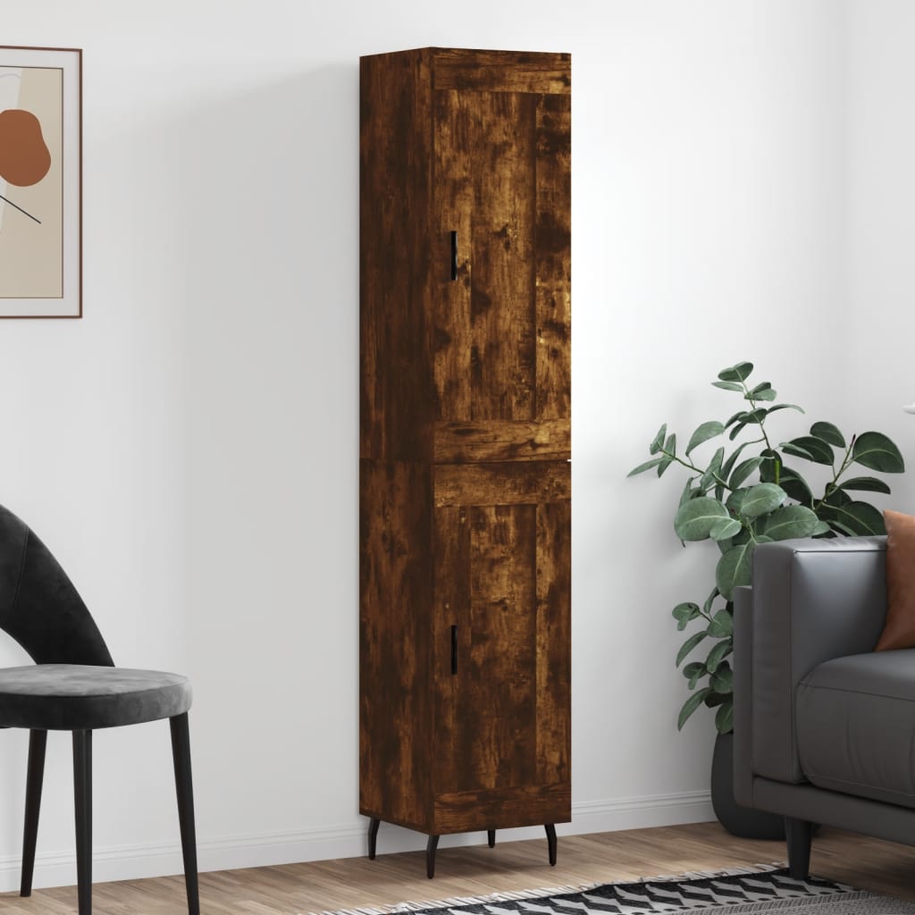 Highboard Smoked Oak 34.5x34x180 cm Engineered Wood