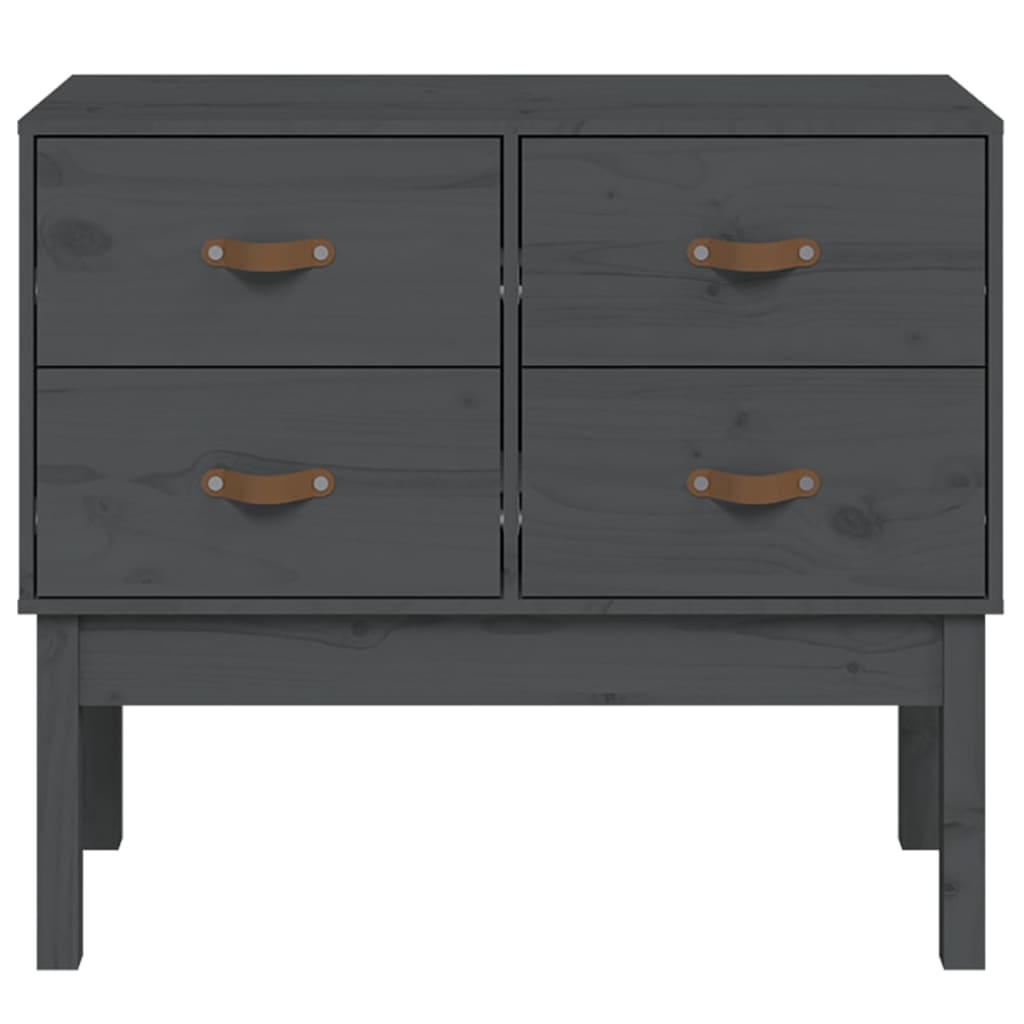 Console Cabinet Grey 90x40x78 cm Solid Wood Pine