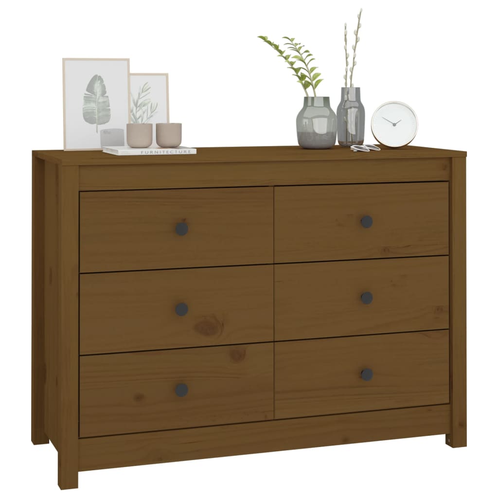 Side Cabinet Honey Brown 100x40x72 cm Solid Wood Pine
