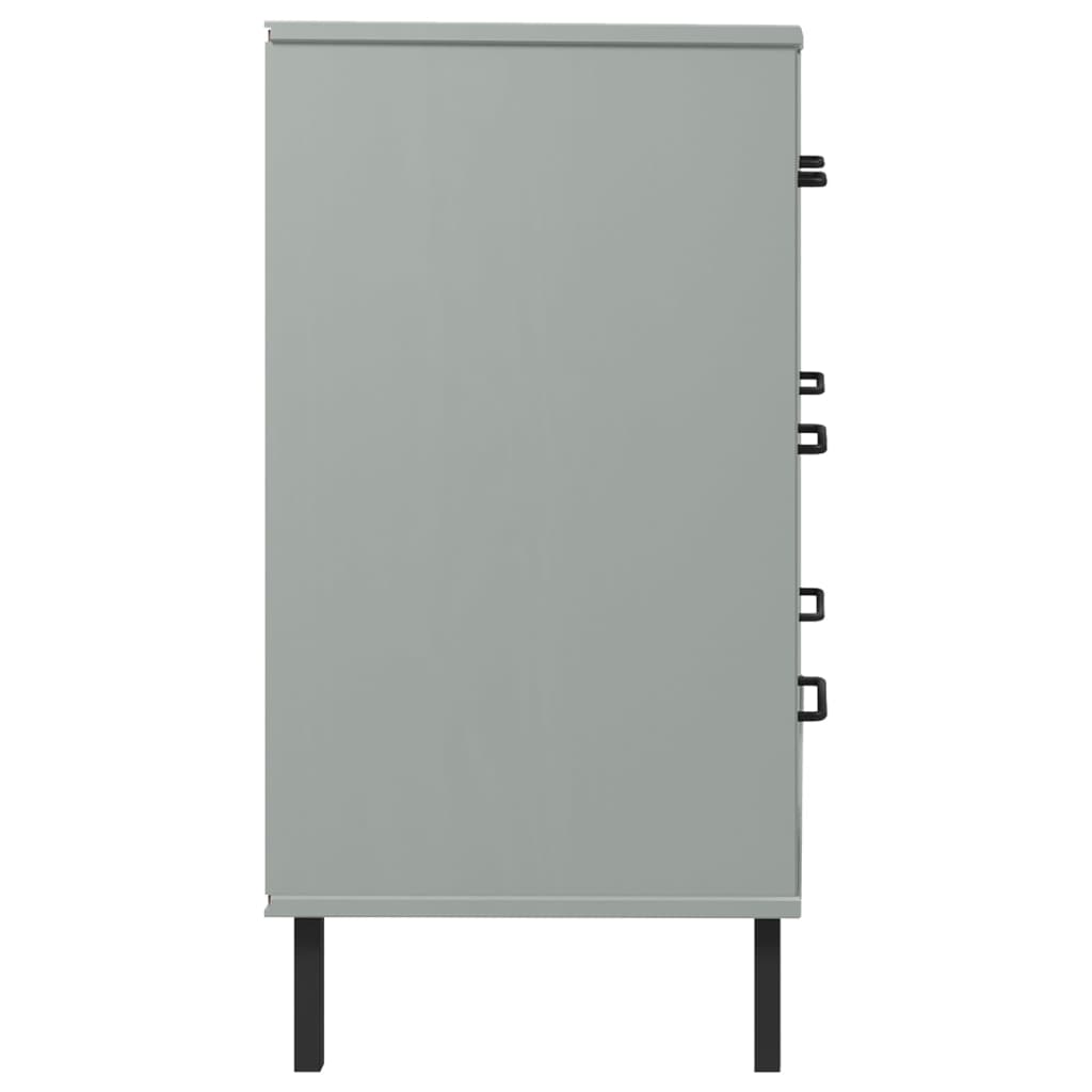 Sideboard with 3 Drawers Grey 77x40x79.5 cm Solid Wood OSLO