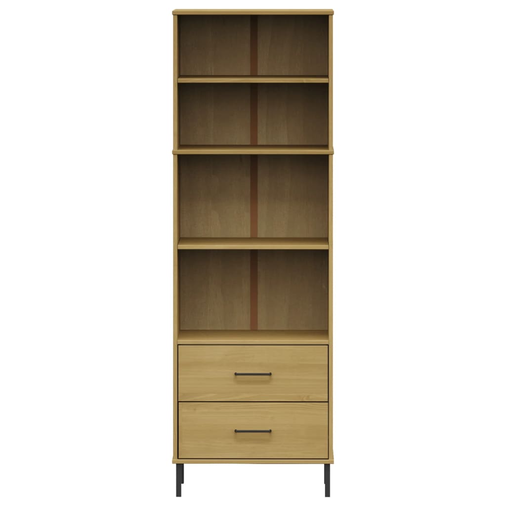 Bookcase with 2 Drawers Brown 60x35x180 cm Solid Wood OSLO