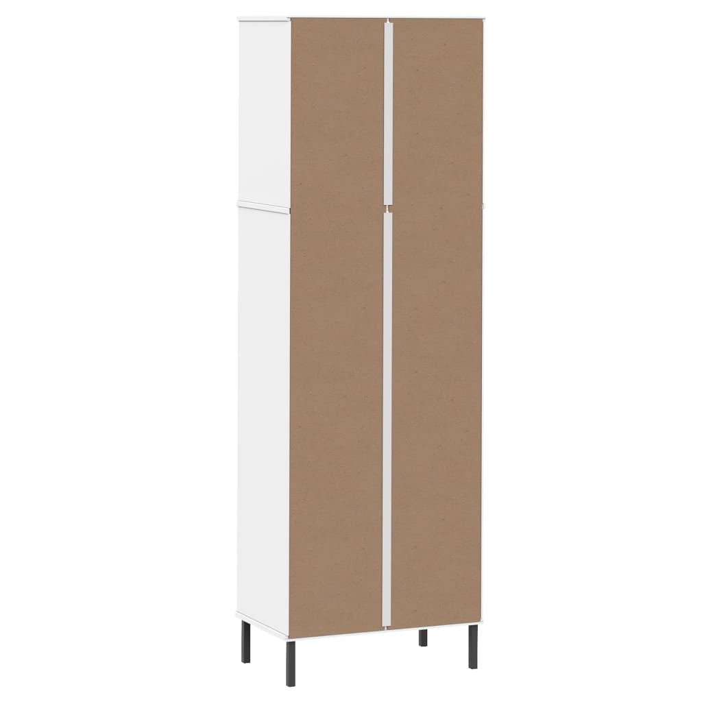 Bookcase with 2 Drawers White 60x35x180 cm Solid Wood OSLO