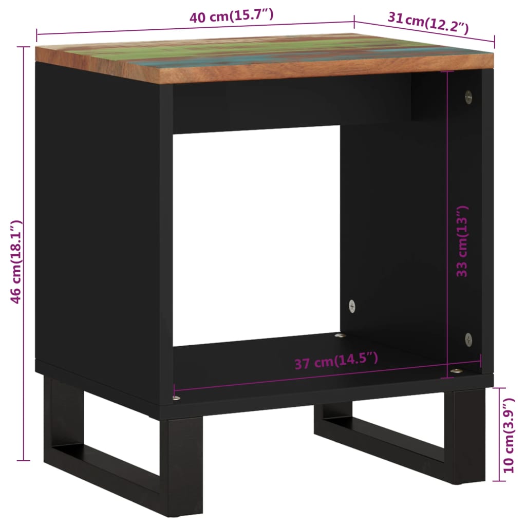 Coffee Table 40x31x46 cm Solid Wood Reclaimed&Engineered Wood