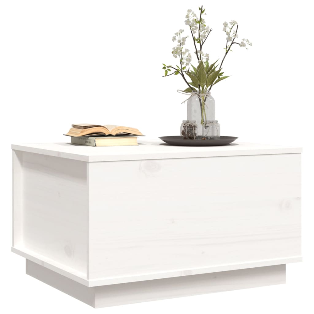 Coffee Table White 60x50x35 cm Solid Wood Pine