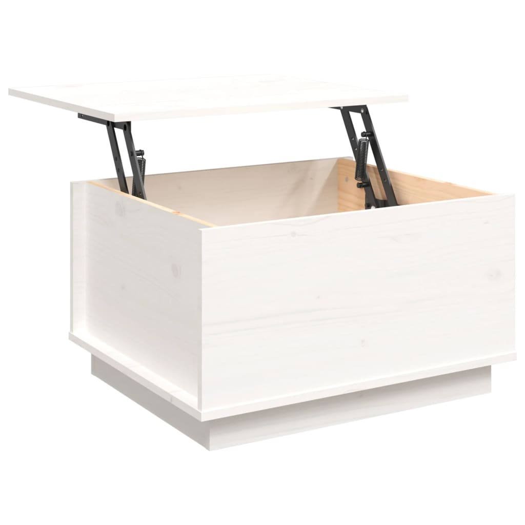 Coffee Table White 60x50x35 cm Solid Wood Pine