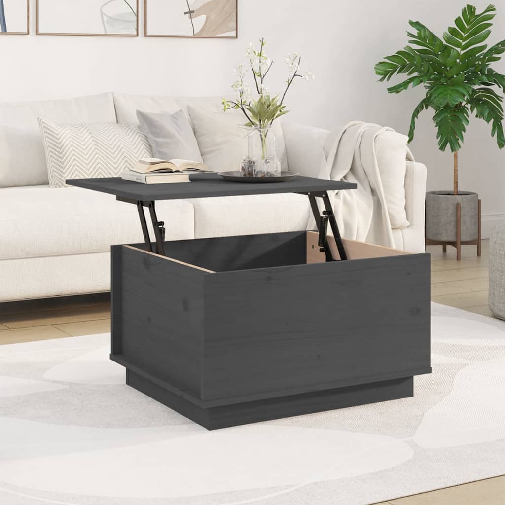Coffee Table Grey 60x50x35 cm Solid Wood Pine