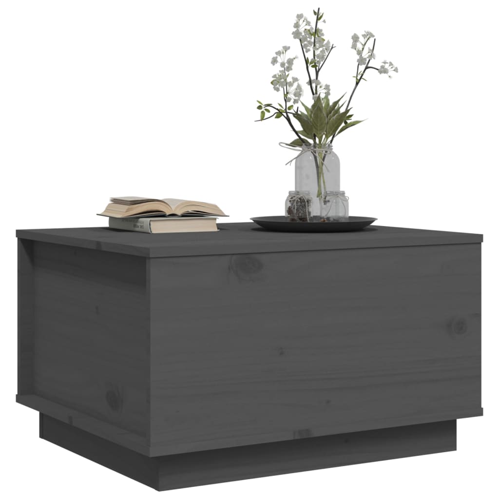Coffee Table Grey 60x50x35 cm Solid Wood Pine