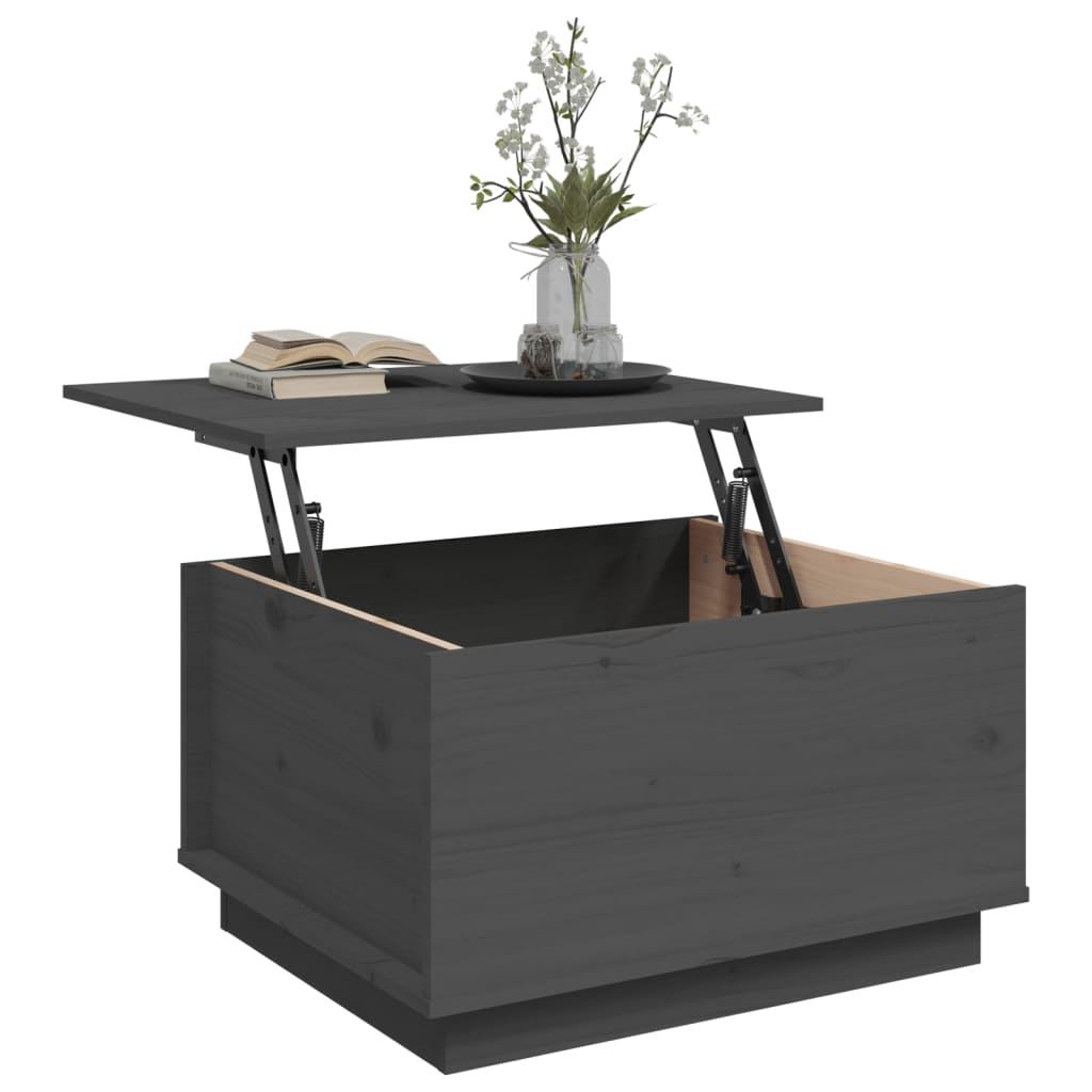 Coffee Table Grey 60x50x35 cm Solid Wood Pine