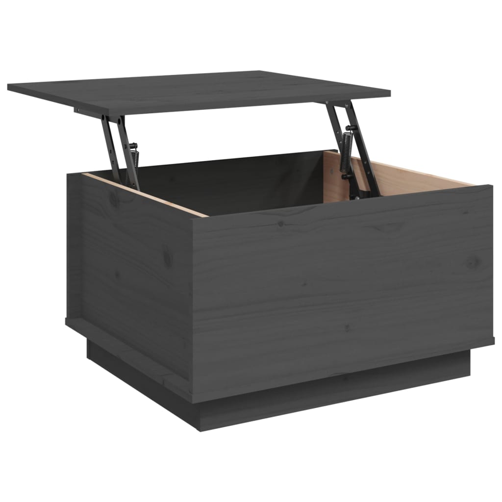 Coffee Table Grey 60x50x35 cm Solid Wood Pine