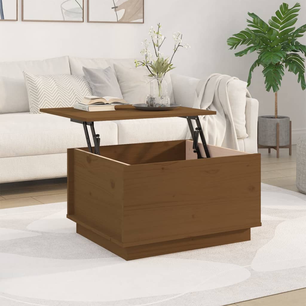Coffee Table Honey Brown 60x50x35 cm Solid Wood Pine