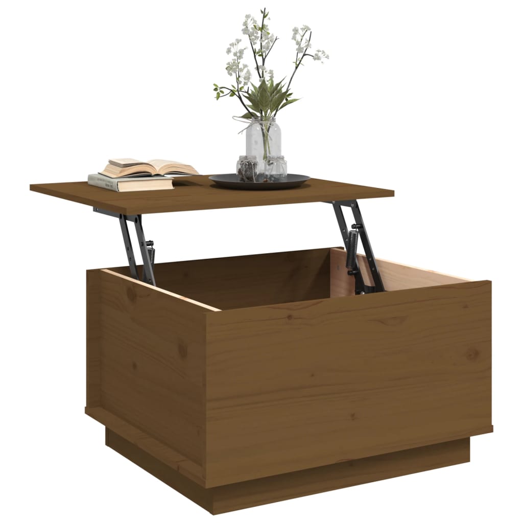 Coffee Table Honey Brown 60x50x35 cm Solid Wood Pine