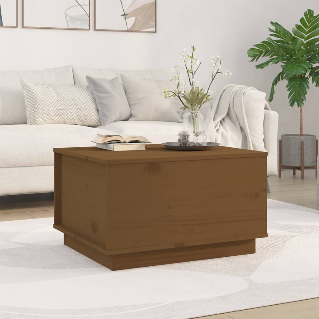 Coffee Table Honey Brown 60x50x35 cm Solid Wood Pine