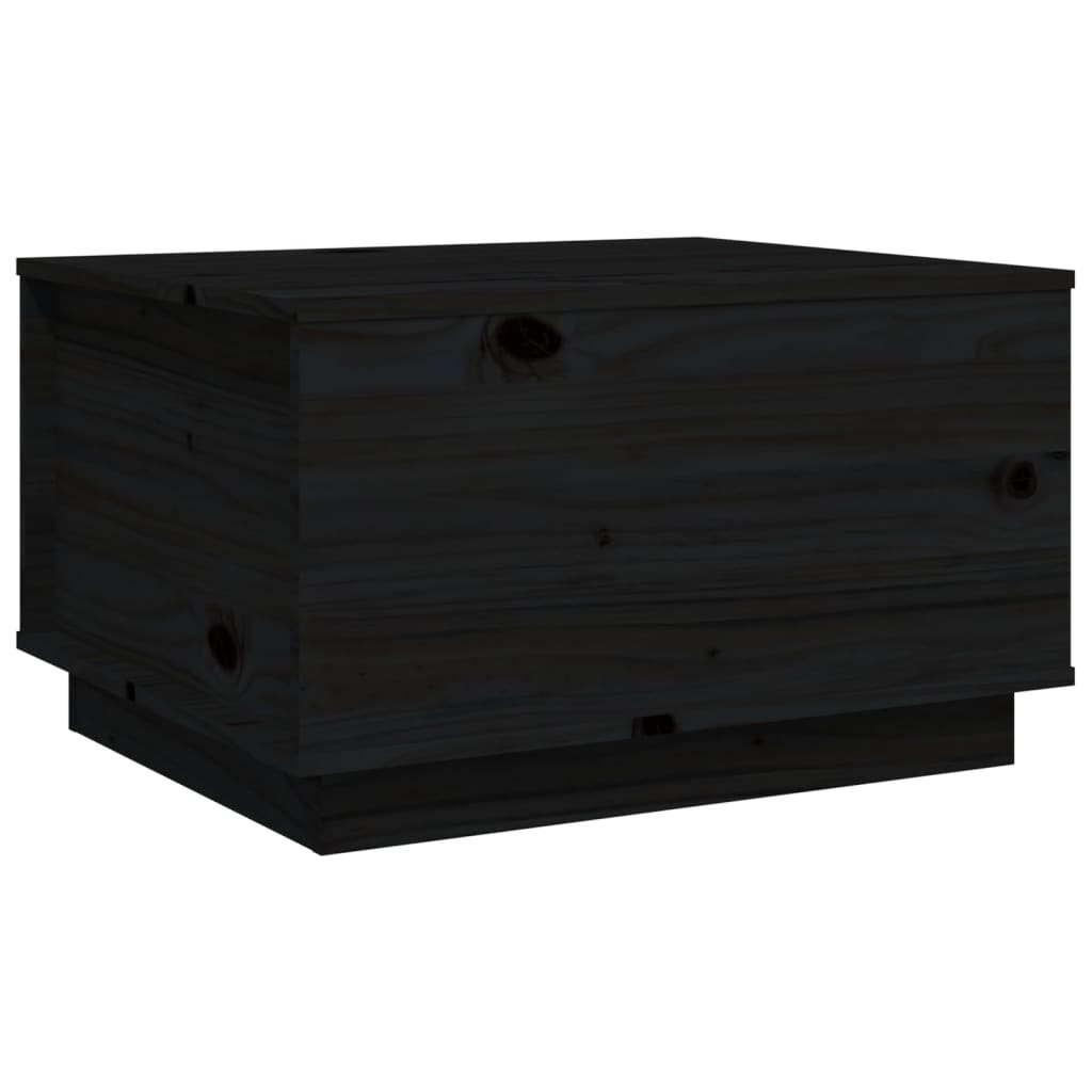 Coffee Table Black 60x50x35 cm Solid Wood Pine