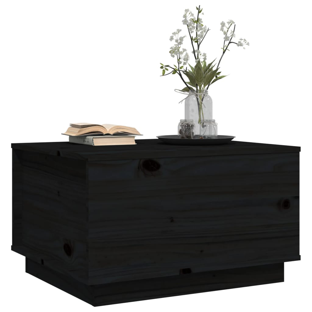 Coffee Table Black 60x50x35 cm Solid Wood Pine