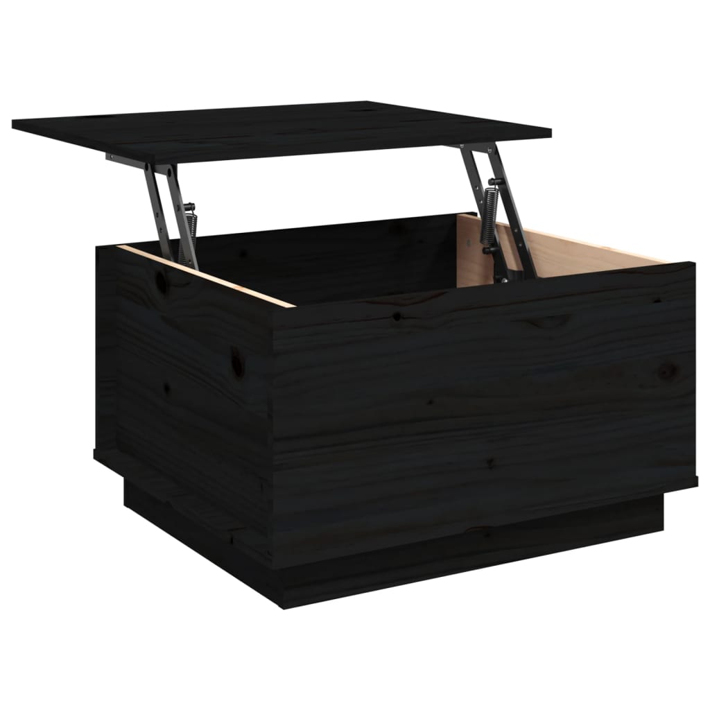 Coffee Table Black 60x50x35 cm Solid Wood Pine