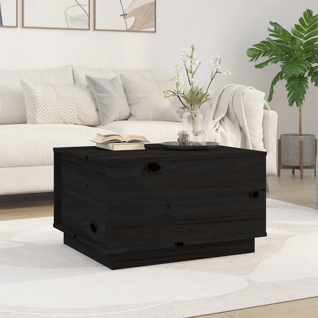 Coffee Table Black 60x50x35 cm Solid Wood Pine