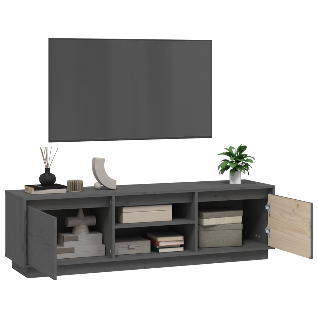 TV Cabinet Grey 140x35x40 cm Solid Wood Pine