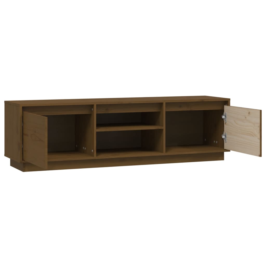 TV Cabinet Honey Brown 140x35x40 cm Solid Wood Pine