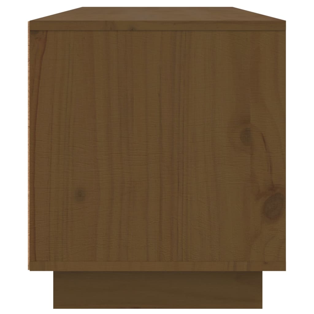 TV Cabinet Honey Brown 140x35x40 cm Solid Wood Pine