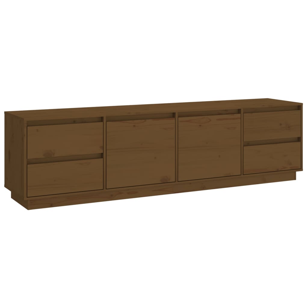 TV Cabinet Honey Brown 176x37x47.5 cm Solid Wood Pine