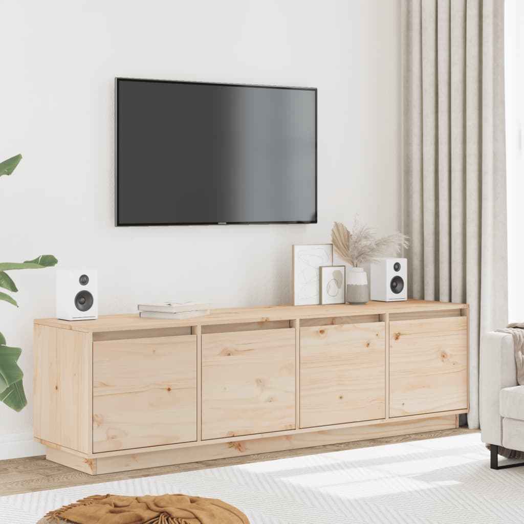 Rustic Wooden 62 Inches TV Tele Stand Unit Cabinet With 4 Door Storage