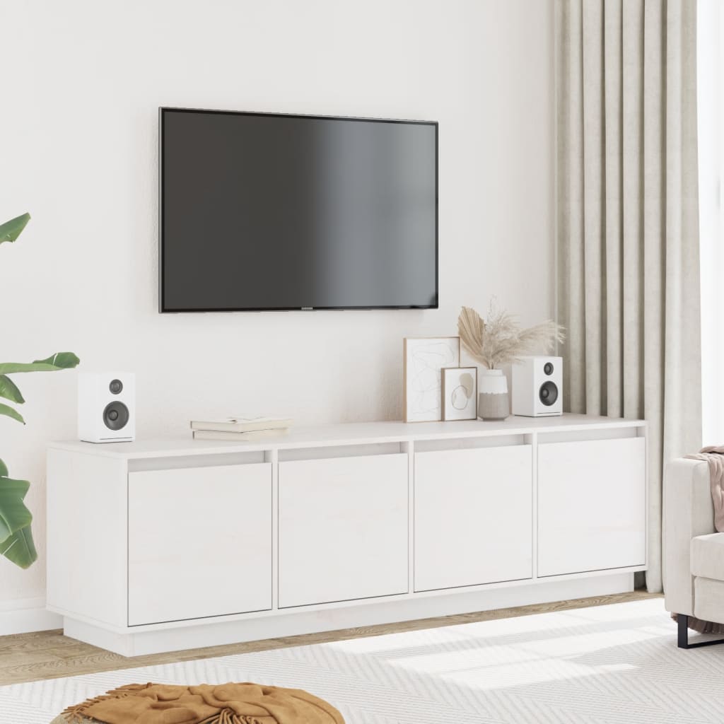 Rustic Wooden 62 Inches TV Tele Stand Unit Cabinet With 4 Door Storage