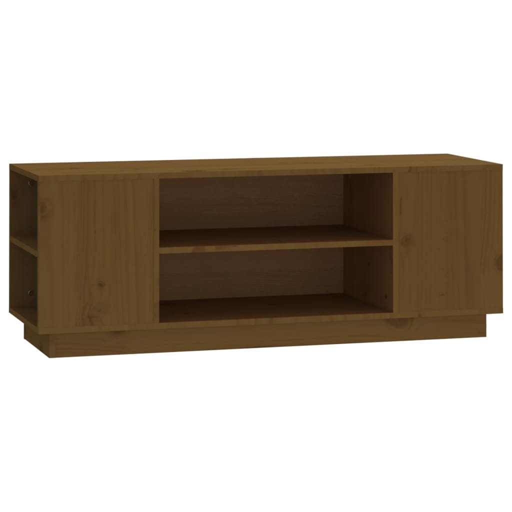 TV Cabinet Honey Brown 110x35x40.5 cm Solid Wood Pine