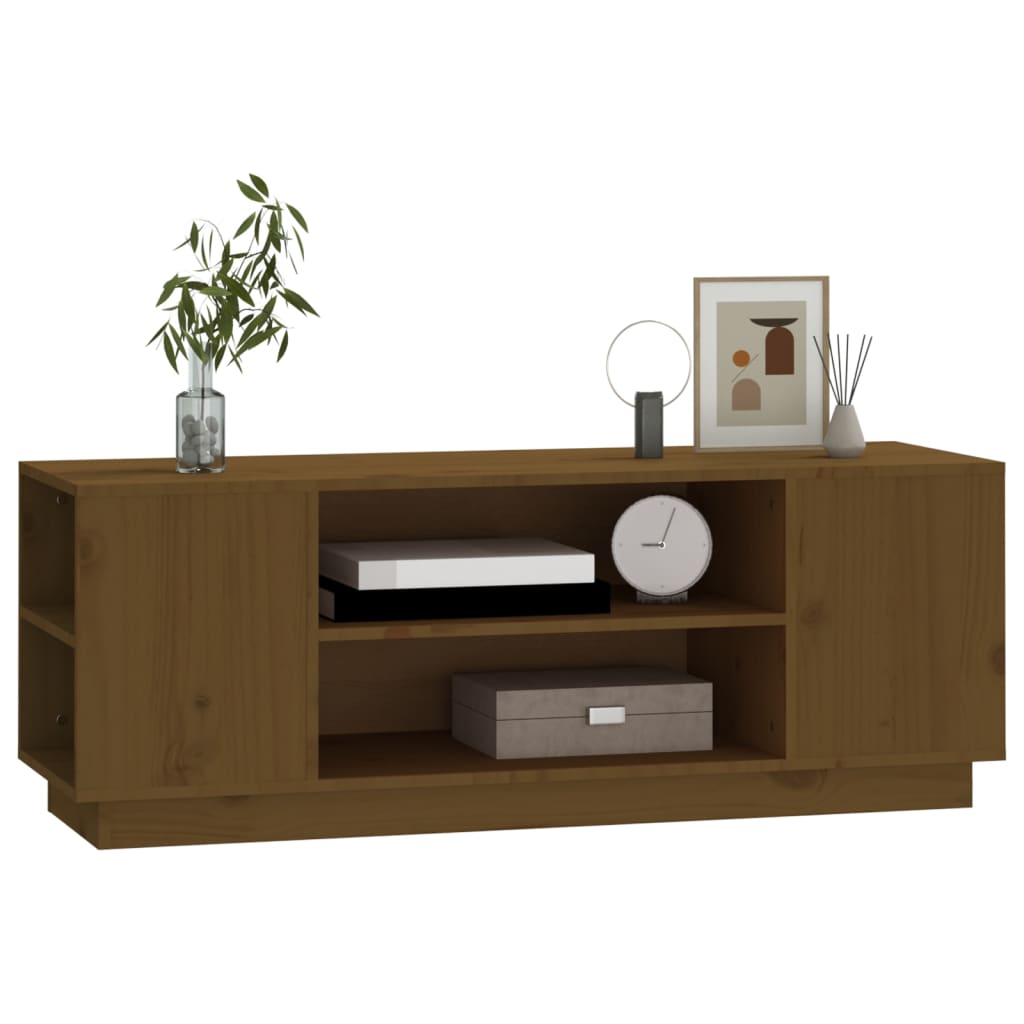TV Cabinet Honey Brown 110x35x40.5 cm Solid Wood Pine