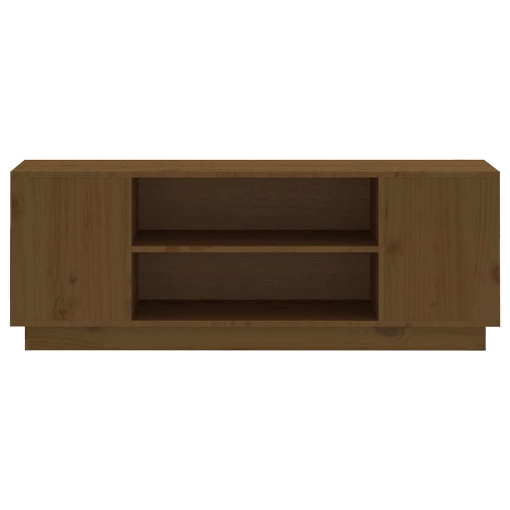 TV Cabinet Honey Brown 110x35x40.5 cm Solid Wood Pine