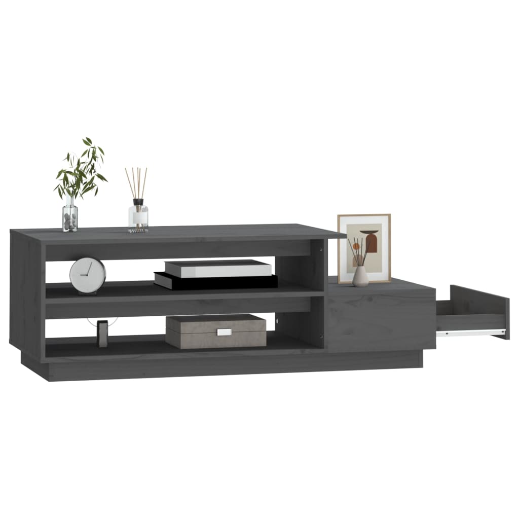 Coffee Table Grey 120x50x40.5 cm Solid Wood Pine