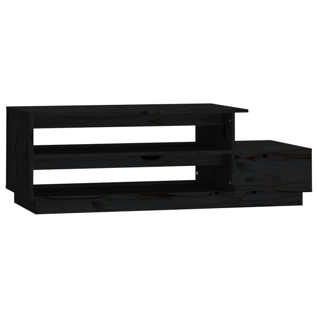 Coffee Table Black 120x50x40.5 cm Solid Wood Pine