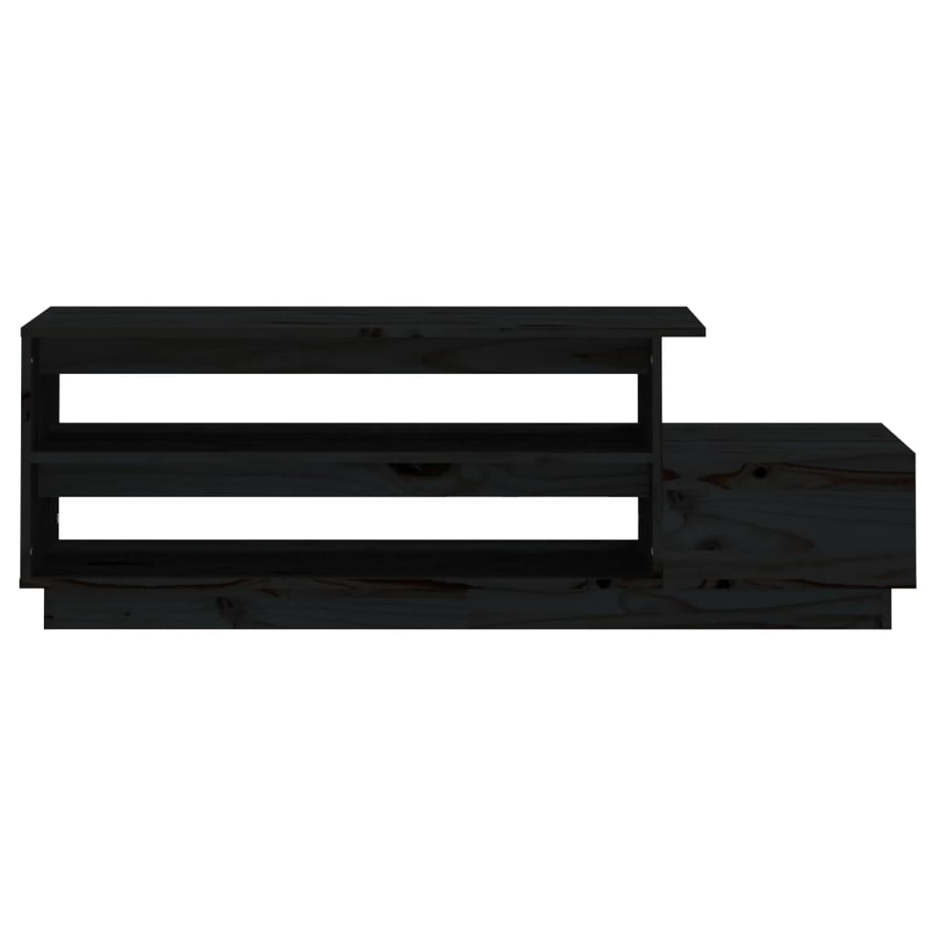 Coffee Table Black 120x50x40.5 cm Solid Wood Pine
