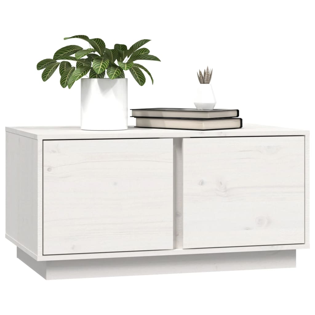 Coffee Table White 80x50x40 cm Solid Wood Pine