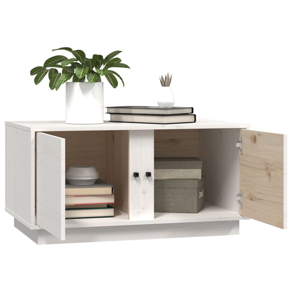 Coffee Table White 80x50x40 cm Solid Wood Pine