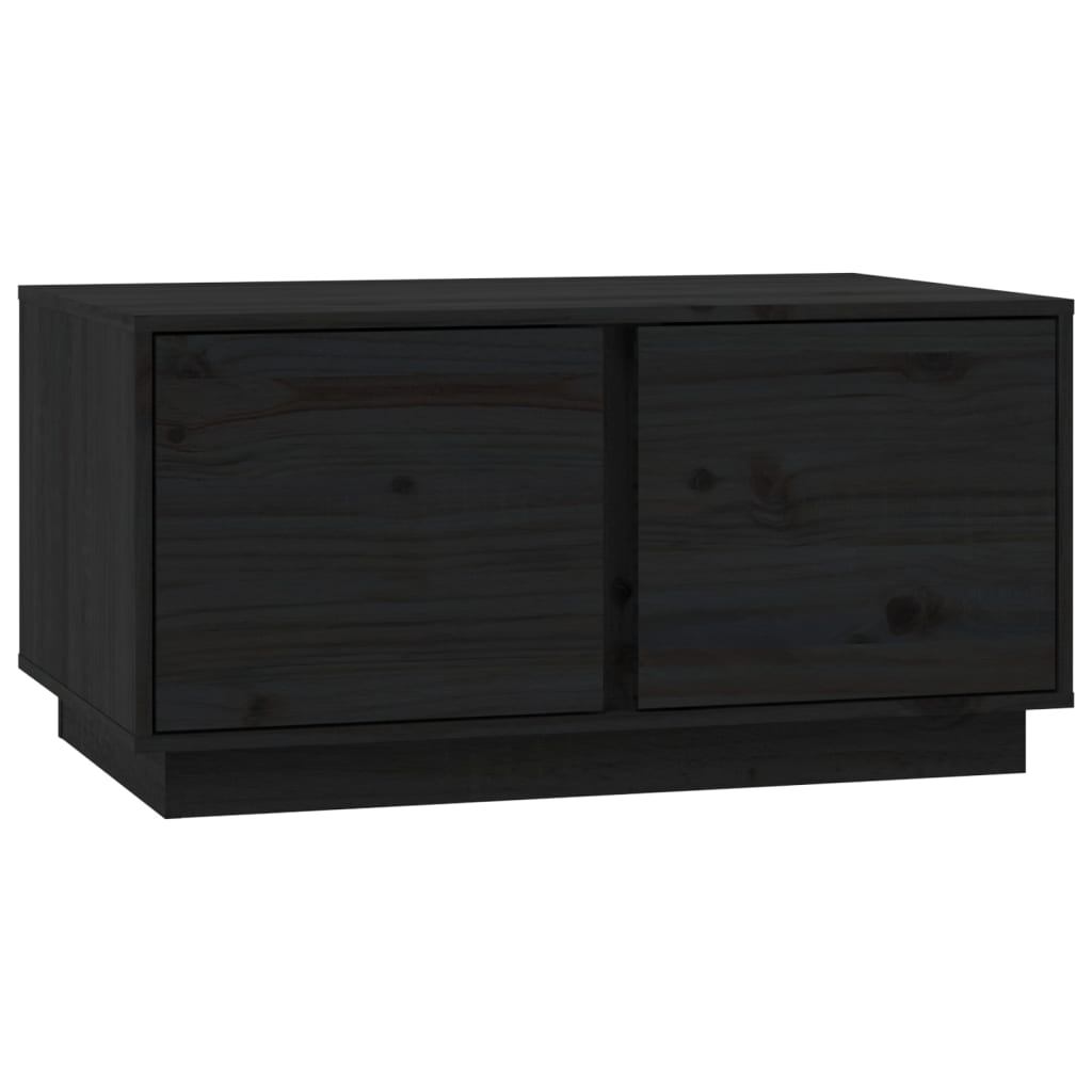 Coffee Table Black 80x50x40 cm Solid Wood Pine