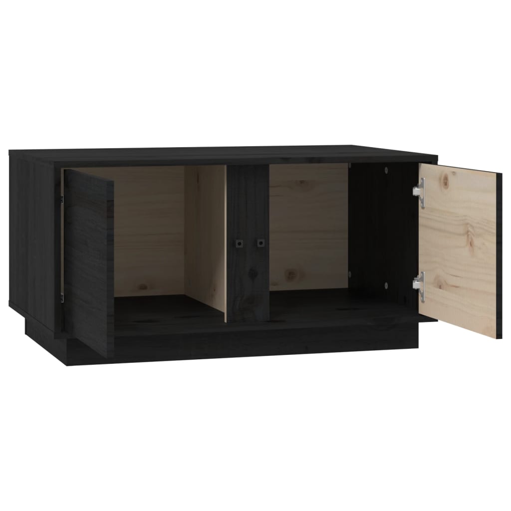 Coffee Table Black 80x50x40 cm Solid Wood Pine