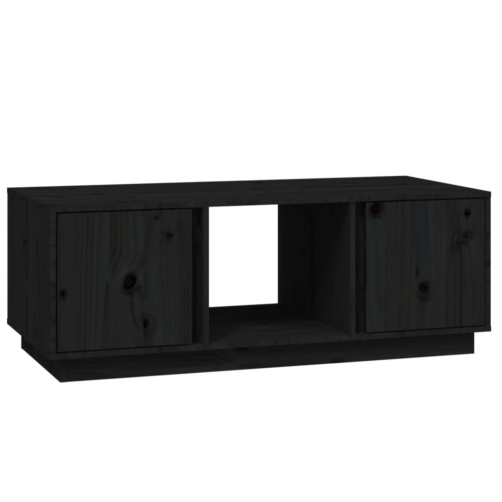 Coffee Table Black 110x50x40 cm Solid Wood Pine