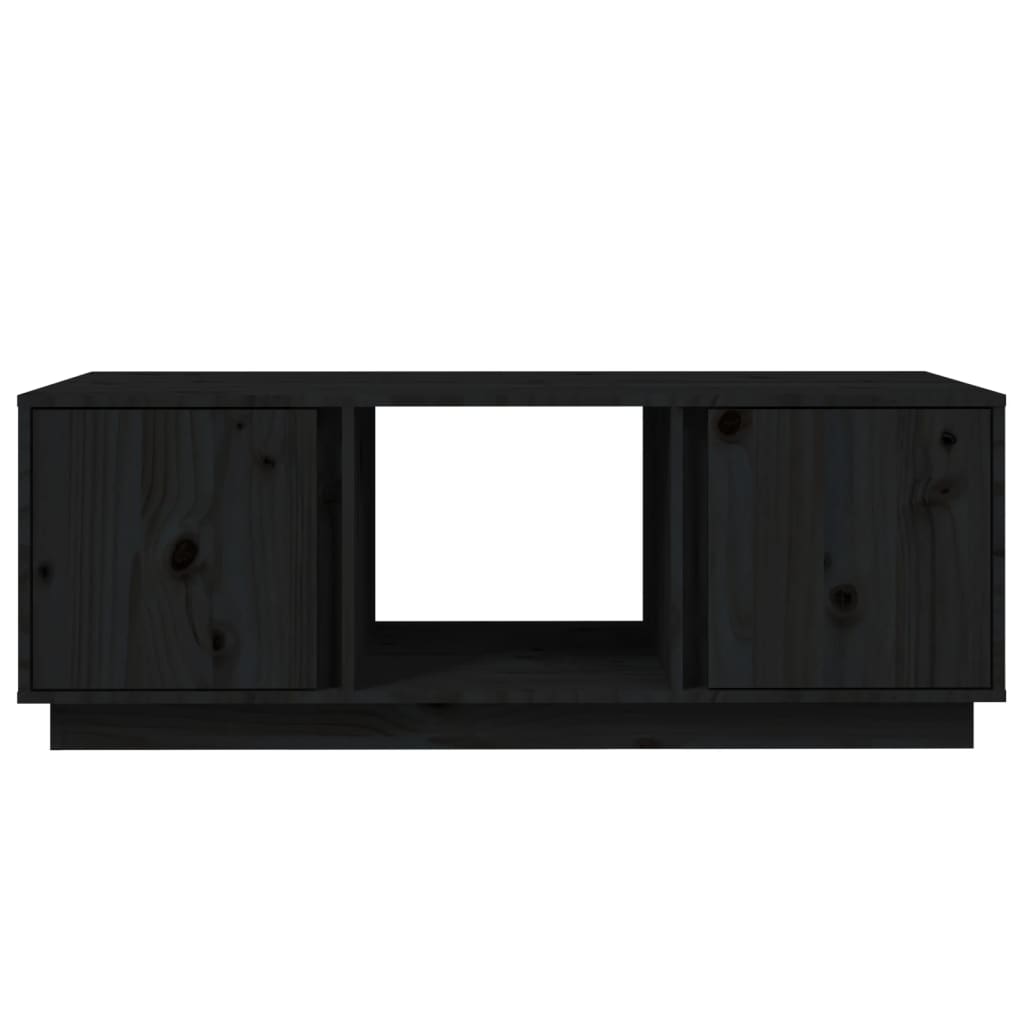 Coffee Table Black 110x50x40 cm Solid Wood Pine