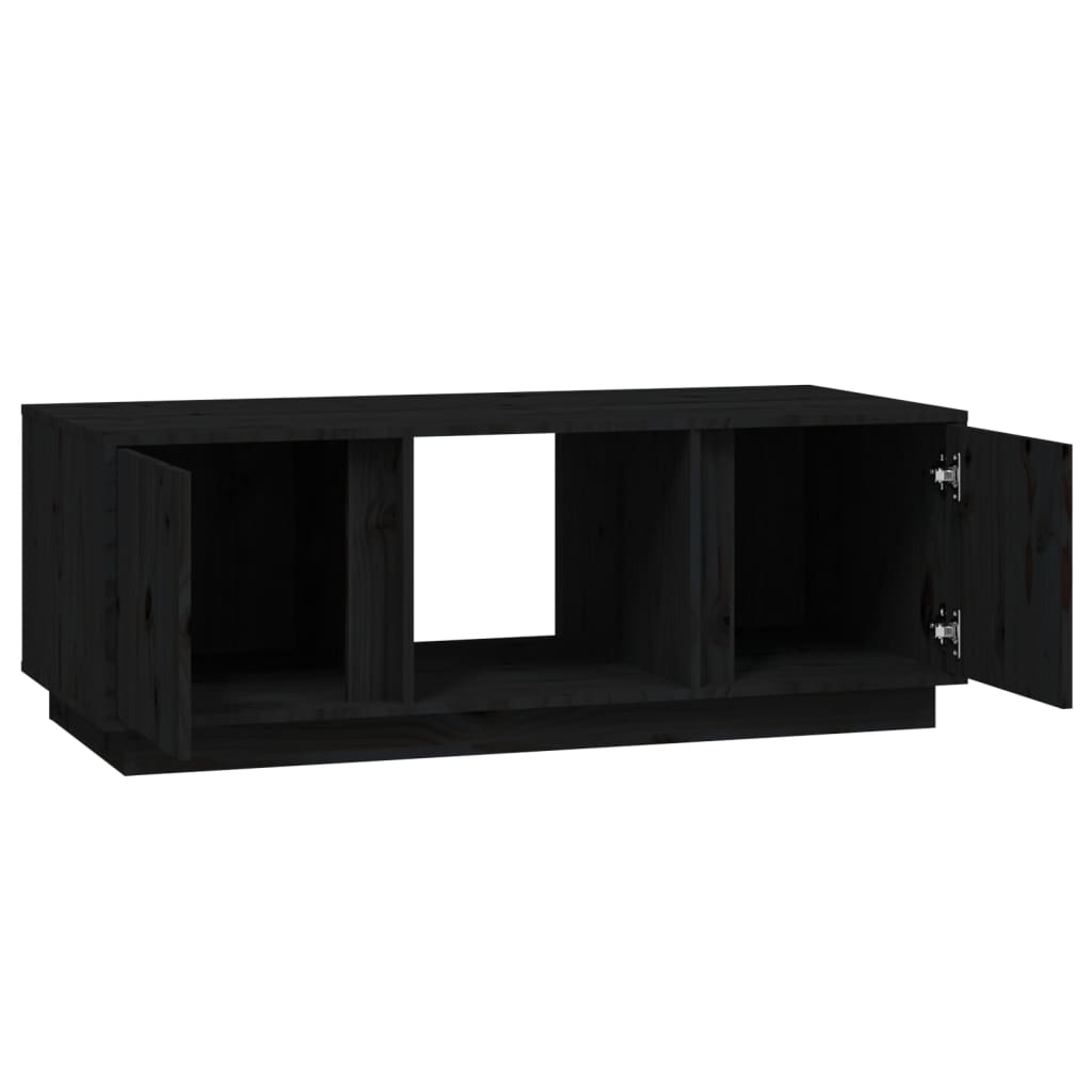 Coffee Table Black 110x50x40 cm Solid Wood Pine